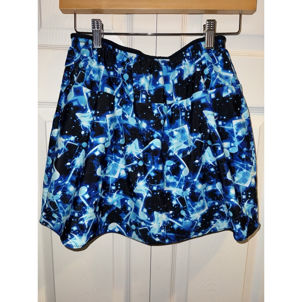 Sparkle Skirts Blue Musical Notes Running Workout Tennis Skirt Skort Medium